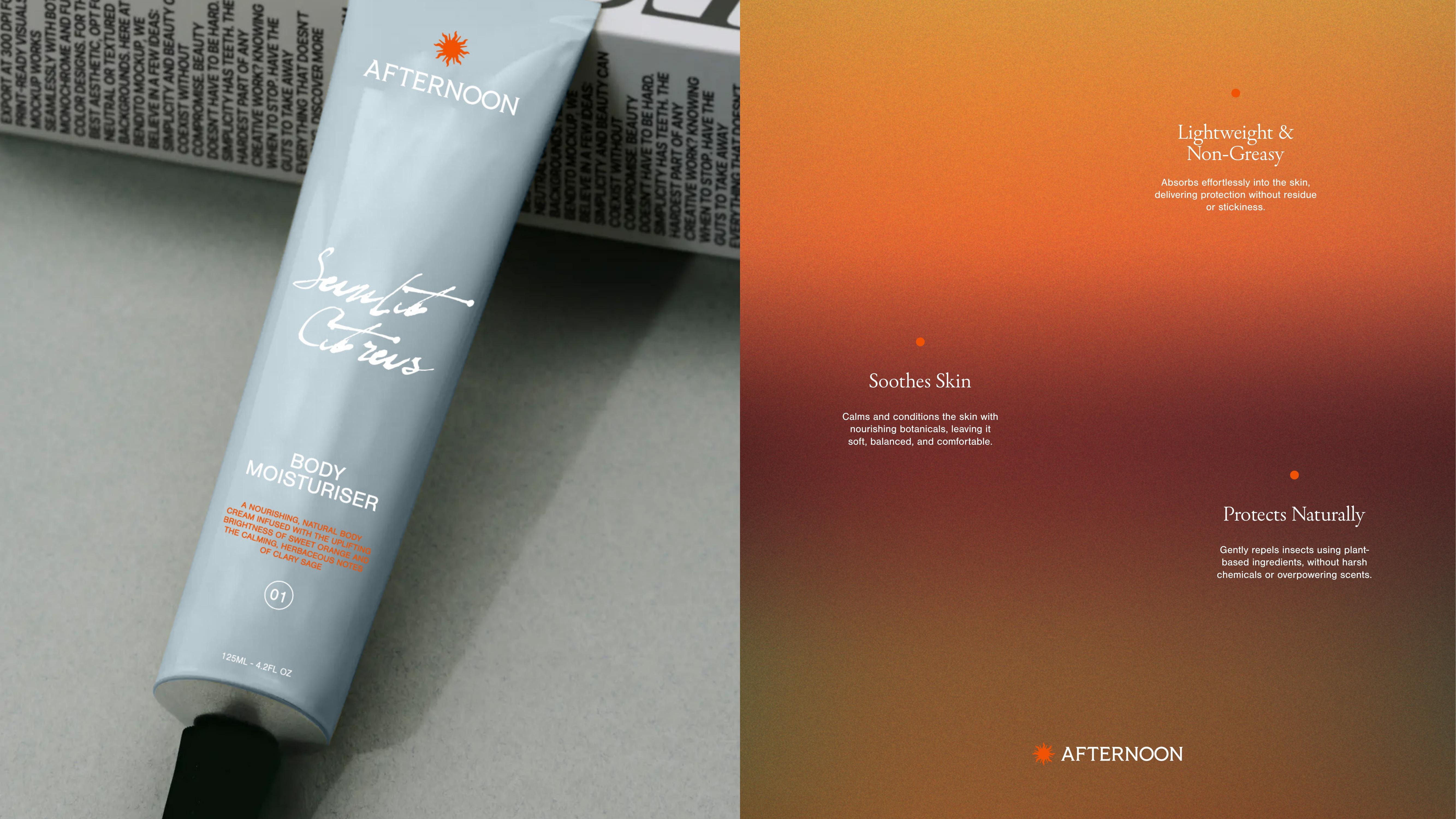 Sunlit Citrus body moisturiser — naturally insect-repelling, soothes skin, lightweight and non-greasy